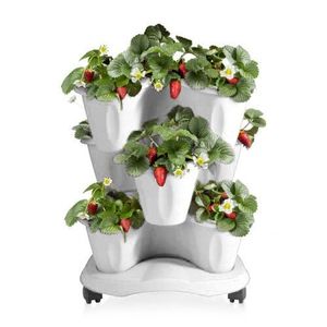 Kvetinová kaskáda na kolieskach Trifoglio biela, 40 x 51 x 40 cm vyobraziť