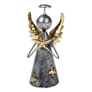 Kovový dekoratívny anjelik s hviezdou, 12, 5 cm vyobraziť