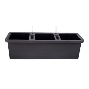 Plastia Samozavlažovací truhlík Berberis TRIO, antracit vyobraziť
