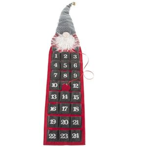 Textilný adventný kalendár Trpaslík čierna, 20 x 75 cm vyobraziť