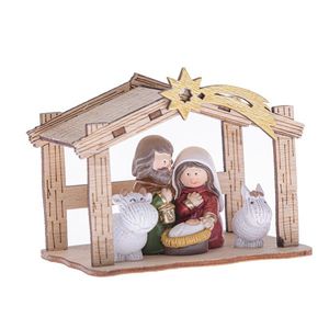 Vianočný betlehem s kométou 9, 5 x 7, 2 x 6 cm, béžový vyobraziť
