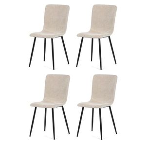 Súprava jedálenských polstrovaných stoličiek 4 ks, béžová, 42 x 88 x 52 cm vyobraziť