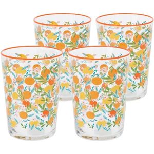4-dielna súprava pohárov Flowers & Fruits 510 ml, oranžová vyobraziť