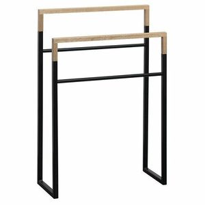 SAPHO Ska308 Ska stojan na uteráky 55 x 80 x 20 cm, čierna mat/dub vyobraziť