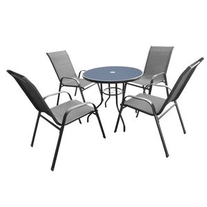 Set záhradného nábytku Pollo sivá, 5 ks vyobraziť