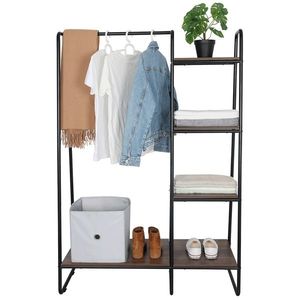 Kondela Šatníkový organizér/regál s policami, čierna/orech, ROBYN 0000288697 vyobraziť