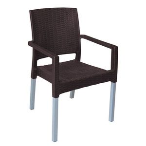 Záhradná stohovateľná stolička Ratan Lux, wenge vyobraziť