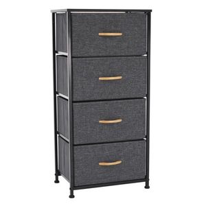 Komoda PALMERA s látkovými zásuvkami, čierna vyobraziť