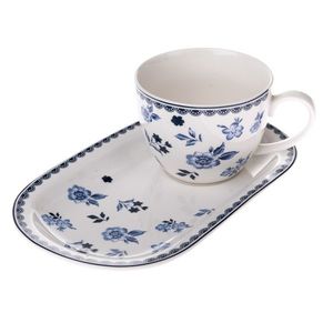 Porcelánový hrnček s podnosom Floral, 445 ml vyobraziť