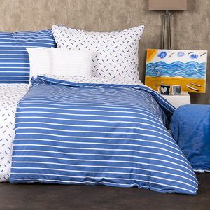 4Home Bavlnené obliečky Pruhy modrá, 140 x 200 cm, 70 x 90 cm vyobraziť