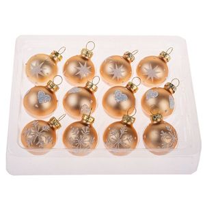 Sklenené dekorácie Glimmer Collection, zlaté, 12kusov, priemer 3 cm vyobraziť