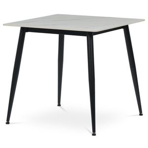 Jedálenský stôl 80 x 80 cm, keramika a mramor, biela vyobraziť