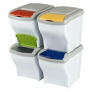 Kôš na triedený odpad Poker set 20 l, 4 ks, biela vyobraziť