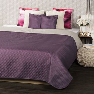 4Home Prehoz na posteľ Doubleface fialová/béžová, 220 x 240 cm, 2x 40 x 40 cm vyobraziť