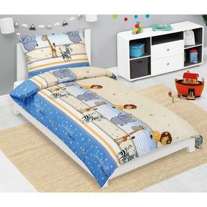 Bellatex Detské krepové obliečky Safari modrá, 140 x 200, 70 x 90 cm vyobraziť