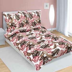 Bellatex Krepové obliečky Monstera ružová, 140 x 200 cm, 70 x 90 cm vyobraziť