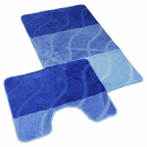 Kvalitex Súprava kúpeľňových predložiek Vlny modrá, 60 x 100 cm, 60 x 50 cm vyobraziť