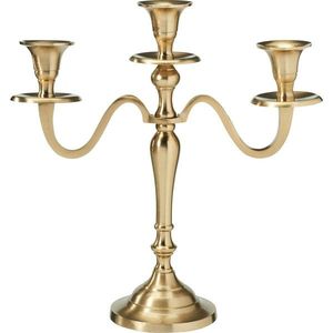 Kovový svietnik 3-ramenný 29x10x30 cm, farba zlatá, dekor 1 vyobraziť
