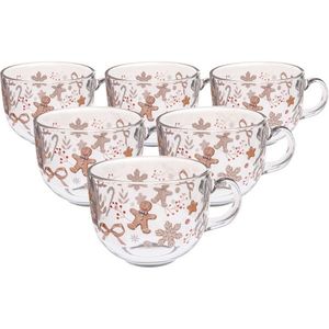 Súprava 6 sklenených hrnčekov Perníček 500 ml vyobraziť