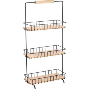 MSV Trojposchodový kuchynský stojan Elie 29, 5 x 15, 5 x 58, 5 cm, čierna vyobraziť