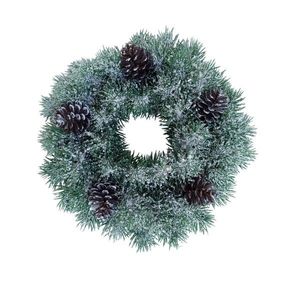 Plastový veniec zasnežený so šiškami, d. 28 cm vyobraziť