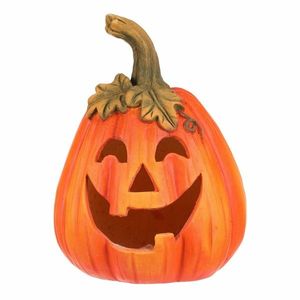 Jesenná LED dekorácia Blikajúca tekvica s tvárou, 21 x 21 x 29 cm, keramika vyobraziť
