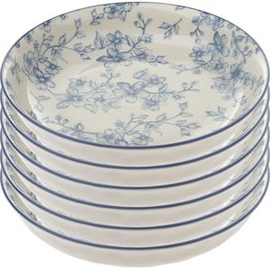 Súprava 6 hlbokých tanierov Nežné kvety 20 cm, modrá vyobraziť