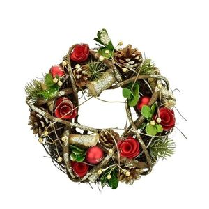 Vianočný ratanový veniec Gladys, 24 cm vyobraziť