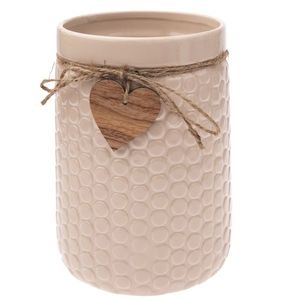 Keramická váza Wood heart béžová, 14 x 20 cm vyobraziť