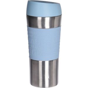 Cestovný termo hrnček Tronto, 350 ml, modrá, nehrdz. oceľ, 8 x 20 cm vyobraziť