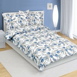 Bellatex Krepové obliečky Kvet modrá, 140 x 200 cm, 70 x 90 cm vyobraziť