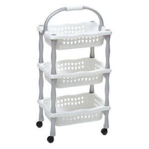 Aldotrade Pojazdný regál Beng 3, biela vyobraziť