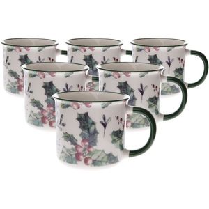 Súprava 6 porcelánových hrnčekov Vianočná cezmína 300 ml, 300 ml vyobraziť