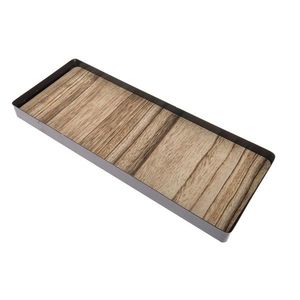 Kovová tácka s dreveným dnom Dienen, 40 x 13 cm vyobraziť