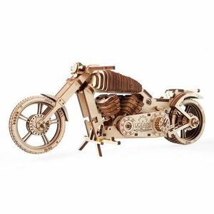 Ugears 3D drevené mechanické puzzle VM-02 Motorka (chopper) vyobraziť