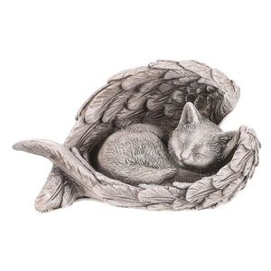 Pietna dekorácia Mačka v krídlach, polyresin, sivá, 13 x 7 x 8 cm vyobraziť
