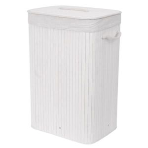 Compactor Kôš na špinavú bielizeň Bamboo hranatý, biela vyobraziť