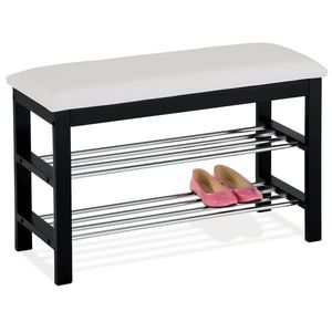 Botník so sedátkom 2 poschodia, čiernobiela vyobraziť