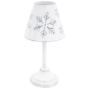 Kovový svietnik s tienidlom Lucille, 12 x 24 x 12 cm, biela vyobraziť