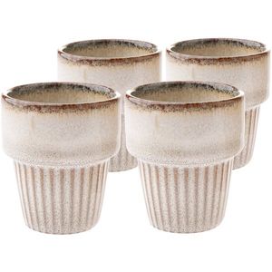 Súprava 4 keramických hrnčekov Rustik 100 ml, béžová vyobraziť