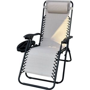 Záhradné a plážové relaxačné kreslo s podnožkou Regina, béžová vyobraziť