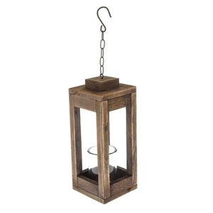 Drevený závesný svietnik Candeliere hnedá, 12 x 30 x 12 cm vyobraziť