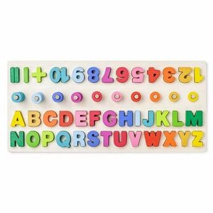 Woody Didaktická doštička s počítaním, písmenami a číslicami, 51 x 4 x 23, 5 cm vyobraziť