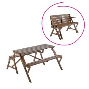 Záhradný stôl/lavička, 2v1, hnedá, ZAGIR vyobraziť