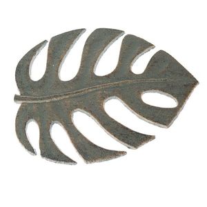 Litinová podložka pod hrnec List zelená, 16 x 20cm vyobraziť