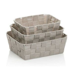 Kela 3-dielna sada úložných košíkov Alvaro, sivá vyobraziť