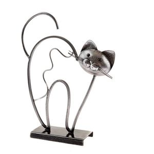 Kovová mačka stojaca, na podstavci, 31, 5 cm vyobraziť