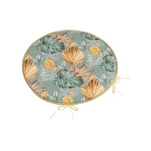 Bellatex Sedák Adela okrúhly hladký Monstera ruža žltá, 40 x 40 cm vyobraziť