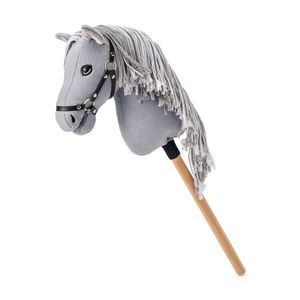 Faunica Hobby horse Apollo, sivý kôň na tyči, povrázková hriva vyobraziť