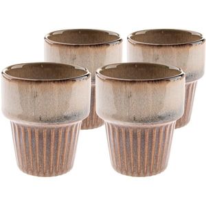 Súprava 4 keramických hrnčekov Rustik 100 ml, svetlohnedá vyobraziť